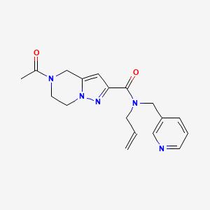 molecular formula C18H21N5O2 B3847787 5-acetyl-N-allyl-N-(pyridin-3-ylmethyl)-4,5,6,7-tetrahydropyrazolo[1,5-a]pyrazine-2-carboxamide 