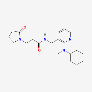 molecular formula C20H30N4O2 B3847797 N-({2-[cyclohexyl(methyl)amino]-3-pyridinyl}methyl)-3-(2-oxo-1-pyrrolidinyl)propanamide 