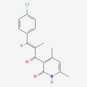 molecular formula C17H16ClNO2 B3847822 3-[3-(4-chlorophenyl)-2-methylacryloyl]-4,6-dimethyl-2(1H)-pyridinone 
