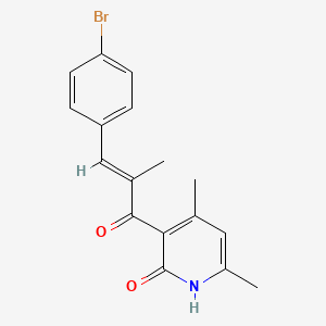 molecular formula C17H16BrNO2 B3847823 3-[3-(4-bromophenyl)-2-methylacryloyl]-4,6-dimethyl-2(1H)-pyridinone 