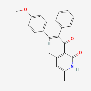 molecular formula C23H21NO3 B3847826 3-[3-(4-methoxyphenyl)-2-phenylacryloyl]-4,6-dimethyl-2(1H)-pyridinone CAS No. 5376-19-2
