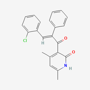 molecular formula C22H18ClNO2 B3847832 3-[3-(2-chlorophenyl)-2-phenylacryloyl]-4,6-dimethyl-2(1H)-pyridinone 