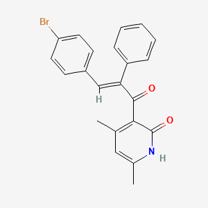 molecular formula C22H18BrNO2 B3847843 3-[3-(4-bromophenyl)-2-phenylacryloyl]-4,6-dimethyl-2(1H)-pyridinone 