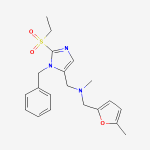molecular formula C20H25N3O3S B3847853 1-[1-benzyl-2-(ethylsulfonyl)-1H-imidazol-5-yl]-N-methyl-N-[(5-methyl-2-furyl)methyl]methanamine 
