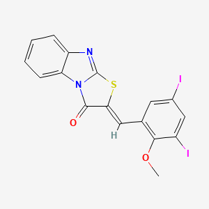 molecular formula C17H10I2N2O2S B3847855 2-(3,5-diiodo-2-methoxybenzylidene)[1,3]thiazolo[3,2-a]benzimidazol-3(2H)-one 