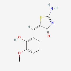 molecular formula C11H10N2O3S B3847896 5-(2-hydroxy-3-methoxybenzylidene)-2-imino-1,3-thiazolidin-4-one 