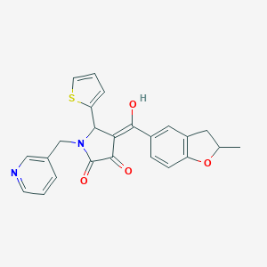molecular formula C24H20N2O4S B384790 3-hydroxy-4-[(2-methyl-2,3-dihydro-1-benzofuran-5-yl)carbonyl]-1-(3-pyridinylmethyl)-5-(2-thienyl)-1,5-dihydro-2H-pyrrol-2-one 