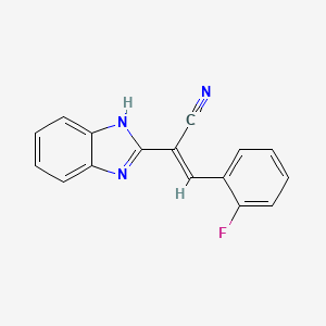 molecular formula C16H10FN3 B3847929 2-(1H-benzimidazol-2-yl)-3-(2-fluorophenyl)acrylonitrile 