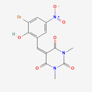 molecular formula C13H10BrN3O6 B3847934 5-(3-bromo-2-hydroxy-5-nitrobenzylidene)-1,3-dimethyl-2,4,6(1H,3H,5H)-pyrimidinetrione 