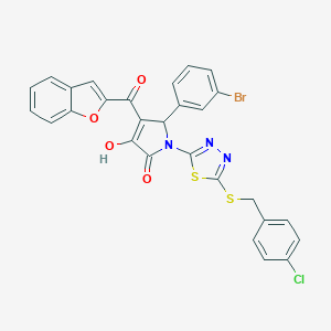 4-(1-benzofuran-2-ylcarbonyl)-5-(3-bromophenyl)-1-{5-[(4-chlorobenzyl)sulfanyl]-1,3,4-thiadiazol-2-yl}-3-hydroxy-1,5-dihydro-2H-pyrrol-2-one