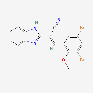 molecular formula C17H11Br2N3O B3847948 2-(1H-benzimidazol-2-yl)-3-(3,5-dibromo-2-methoxyphenyl)acrylonitrile 
