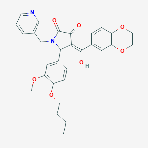 5-(4-butoxy-3-methoxyphenyl)-4-(2,3-dihydro-1,4-benzodioxin-6-ylcarbonyl)-3-hydroxy-1-(3-pyridinylmethyl)-1,5-dihydro-2H-pyrrol-2-one