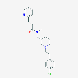 molecular formula C23H30ClN3O B3847955 N-({1-[2-(4-chlorophenyl)ethyl]-3-piperidinyl}methyl)-N-methyl-3-(2-pyridinyl)propanamide 