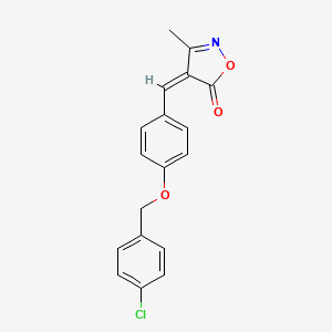 molecular formula C18H14ClNO3 B3847965 4-{4-[(4-chlorobenzyl)oxy]benzylidene}-3-methyl-5(4H)-isoxazolone 