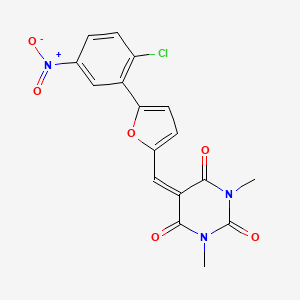 molecular formula C17H12ClN3O6 B3847978 5-{[5-(2-chloro-5-nitrophenyl)-2-furyl]methylene}-1,3-dimethyl-2,4,6(1H,3H,5H)-pyrimidinetrione 