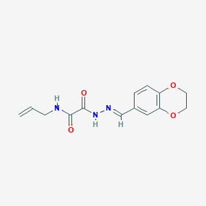 molecular formula C14H15N3O4 B3847988 N-allyl-2-[2-(2,3-dihydro-1,4-benzodioxin-6-ylmethylene)hydrazino]-2-oxoacetamide 