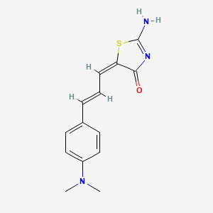 molecular formula C14H15N3OS B3847990 5-{3-[4-(dimethylamino)phenyl]-2-propen-1-ylidene}-2-imino-1,3-thiazolidin-4-one 