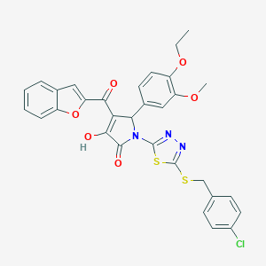 4-(1-benzofuran-2-ylcarbonyl)-1-{5-[(4-chlorobenzyl)sulfanyl]-1,3,4-thiadiazol-2-yl}-5-(4-ethoxy-3-methoxyphenyl)-3-hydroxy-1,5-dihydro-2H-pyrrol-2-one