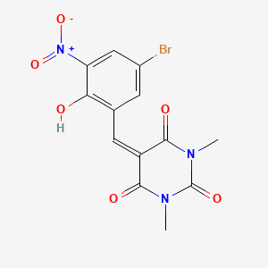 molecular formula C13H10BrN3O6 B3848005 5-(5-bromo-2-hydroxy-3-nitrobenzylidene)-1,3-dimethyl-2,4,6(1H,3H,5H)-pyrimidinetrione 