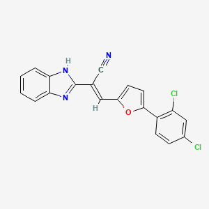 molecular formula C20H11Cl2N3O B3848009 2-(1H-benzimidazol-2-yl)-3-[5-(2,4-dichlorophenyl)-2-furyl]acrylonitrile 