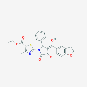 ethyl 2-{3-hydroxy-4-[(2-methyl-2,3-dihydro-1-benzofuran-5-yl)carbonyl]-2-oxo-5-phenyl-2,5-dihydro-1H-pyrrol-1-yl}-4-methyl-1,3-thiazole-5-carboxylate
