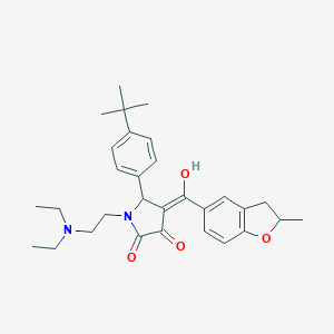molecular formula C30H38N2O4 B384803 5-(4-tert-butylphenyl)-1-[2-(diethylamino)ethyl]-3-hydroxy-4-[(2-methyl-2,3-dihydro-1-benzofuran-5-yl)carbonyl]-1,5-dihydro-2H-pyrrol-2-one 