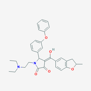 molecular formula C32H34N2O5 B384804 1-[2-(diethylamino)ethyl]-3-hydroxy-4-[(2-methyl-2,3-dihydro-1-benzofuran-5-yl)carbonyl]-5-(3-phenoxyphenyl)-1,5-dihydro-2H-pyrrol-2-one 