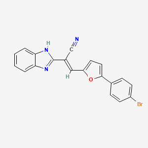 molecular formula C20H12BrN3O B3848040 2-(1H-benzimidazol-2-yl)-3-[5-(4-bromophenyl)-2-furyl]acrylonitrile 