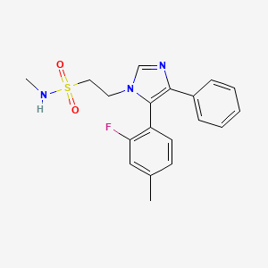 molecular formula C19H20FN3O2S B3848048 2-[5-(2-fluoro-4-methylphenyl)-4-phenyl-1H-imidazol-1-yl]-N-methylethanesulfonamide 