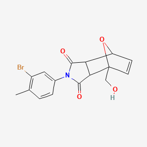 molecular formula C16H14BrNO4 B3848053 4-(3-bromo-4-methylphenyl)-1-(hydroxymethyl)-10-oxa-4-azatricyclo[5.2.1.0~2,6~]dec-8-ene-3,5-dione 