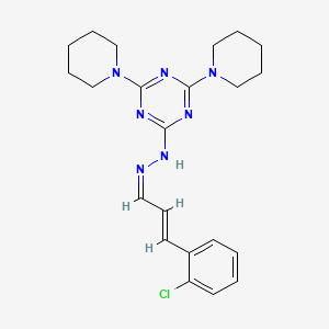 molecular formula C22H28ClN7 B3848056 3-(2-chlorophenyl)acrylaldehyde (4,6-di-1-piperidinyl-1,3,5-triazin-2-yl)hydrazone 