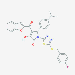 4-(1-benzofuran-2-ylcarbonyl)-1-{5-[(4-fluorobenzyl)sulfanyl]-1,3,4-thiadiazol-2-yl}-3-hydroxy-5-(4-isopropylphenyl)-1,5-dihydro-2H-pyrrol-2-one