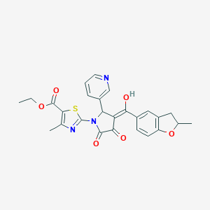 ethyl 2-[3-hydroxy-4-[(2-methyl-2,3-dihydro-1-benzofuran-5-yl)carbonyl]-2-oxo-5-(3-pyridinyl)-2,5-dihydro-1H-pyrrol-1-yl]-4-methyl-1,3-thiazole-5-carboxylate