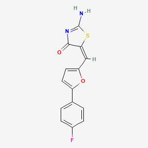 molecular formula C14H9FN2O2S B3848086 5-{[5-(4-fluorophenyl)-2-furyl]methylene}-2-imino-1,3-thiazolidin-4-one 