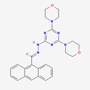 molecular formula C26H27N7O2 B3848099 9-anthracenecarbaldehyde (4,6-di-4-morpholinyl-1,3,5-triazin-2-yl)hydrazone 