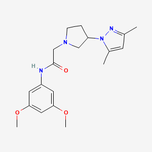 molecular formula C19H26N4O3 B3848117 N-(3,5-dimethoxyphenyl)-2-[3-(3,5-dimethyl-1H-pyrazol-1-yl)pyrrolidin-1-yl]acetamide 