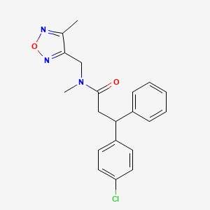 molecular formula C20H20ClN3O2 B3848146 3-(4-chlorophenyl)-N-methyl-N-[(4-methyl-1,2,5-oxadiazol-3-yl)methyl]-3-phenylpropanamide 