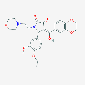 4-(2,3-dihydro-1,4-benzodioxin-6-ylcarbonyl)-5-(4-ethoxy-3-methoxyphenyl)-3-hydroxy-1-[2-(4-morpholinyl)ethyl]-1,5-dihydro-2H-pyrrol-2-one