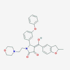 molecular formula C32H32N2O6 B384817 3-hydroxy-4-[(2-methyl-2,3-dihydro-1-benzofuran-5-yl)carbonyl]-1-[2-(4-morpholinyl)ethyl]-5-(3-phenoxyphenyl)-1,5-dihydro-2H-pyrrol-2-one 