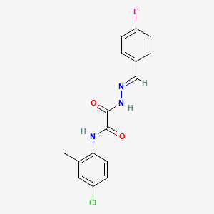 molecular formula C16H13ClFN3O2 B3848172 N-(4-chloro-2-methylphenyl)-2-[2-(4-fluorobenzylidene)hydrazino]-2-oxoacetamide 
