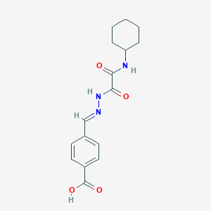 molecular formula C16H19N3O4 B3848173 4-{2-[(cyclohexylamino)(oxo)acetyl]carbonohydrazonoyl}benzoic acid 