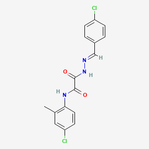 molecular formula C16H13Cl2N3O2 B3848191 2-[2-(4-chlorobenzylidene)hydrazino]-N-(4-chloro-2-methylphenyl)-2-oxoacetamide 