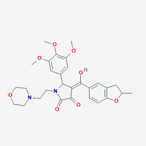 molecular formula C29H34N2O8 B384822 3-hydroxy-4-[(2-methyl-2,3-dihydro-1-benzofuran-5-yl)carbonyl]-1-[2-(4-morpholinyl)ethyl]-5-(3,4,5-trimethoxyphenyl)-1,5-dihydro-2H-pyrrol-2-one 