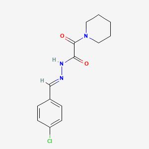 molecular formula C14H16ClN3O2 B3848223 N'-(4-chlorobenzylidene)-2-oxo-2-(1-piperidinyl)acetohydrazide CAS No. 5379-21-5
