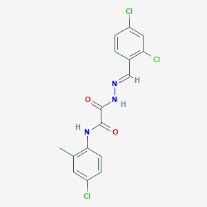 molecular formula C16H12Cl3N3O2 B3848287 N-(4-chloro-2-methylphenyl)-2-[2-(2,4-dichlorobenzylidene)hydrazino]-2-oxoacetamide 