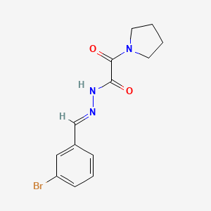 molecular formula C13H14BrN3O2 B3848305 N'-(3-bromobenzylidene)-2-oxo-2-(1-pyrrolidinyl)acetohydrazide 