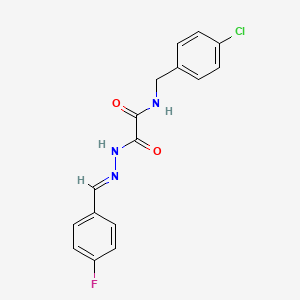molecular formula C16H13ClFN3O2 B3848311 N-(4-chlorobenzyl)-2-[2-(4-fluorobenzylidene)hydrazino]-2-oxoacetamide 