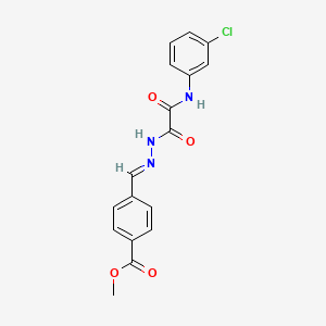 molecular formula C17H14ClN3O4 B3848317 methyl 4-{2-[[(3-chlorophenyl)amino](oxo)acetyl]carbonohydrazonoyl}benzoate 