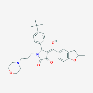 molecular formula C31H38N2O5 B384833 5-(4-tert-butylphenyl)-3-hydroxy-4-[(2-methyl-2,3-dihydro-1-benzofuran-5-yl)carbonyl]-1-[3-(4-morpholinyl)propyl]-1,5-dihydro-2H-pyrrol-2-one 