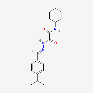 molecular formula C18H25N3O2 B3848330 N-cyclohexyl-2-[2-(4-isopropylbenzylidene)hydrazino]-2-oxoacetamide 